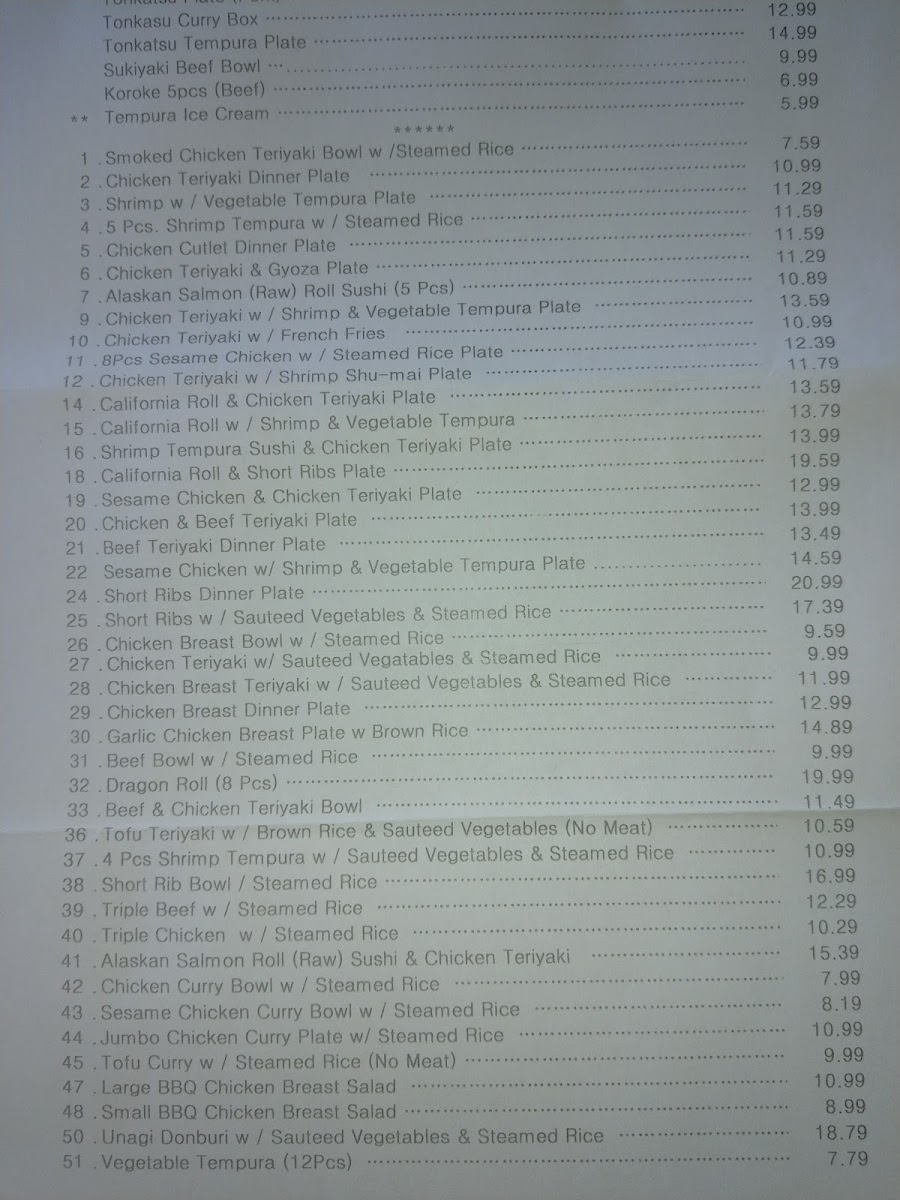 Sachi Teriyaki House Menu - Image 5